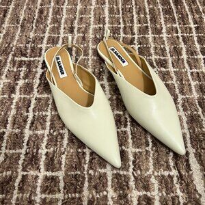 Jil Sander Sling Back Cream Flats